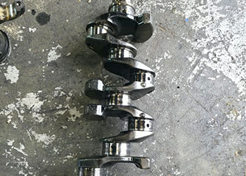 Range Rover crankshaft removed for repair