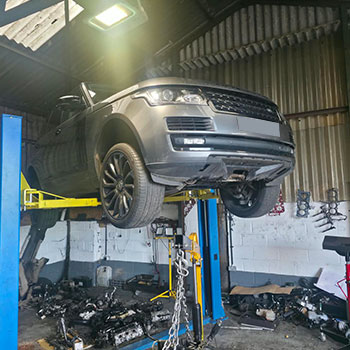 Range Rover Vogue on Workshop Lift