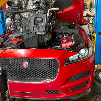 Jaguar F-Pace engine replacement and fitting work